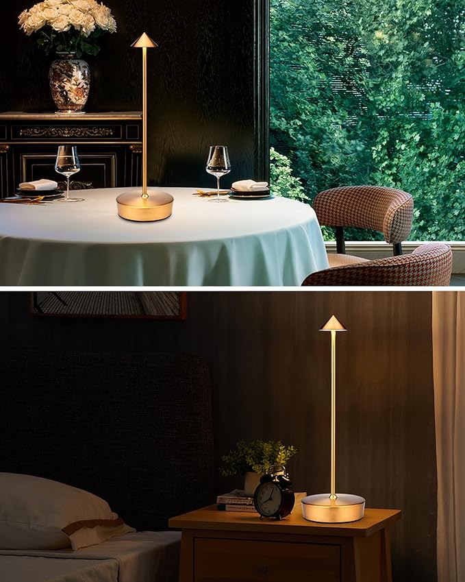Rechargeable Cordless Table Lamp, 7000mAh Portable Led Table Light 2 Pack, Battery Operated Lamp Waterproof, Outdoor Table Lamp for Dining Restaurant Patio Bedroom Office