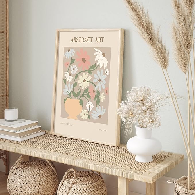 Habseligkeit Danish Pastel Wall Art Prints, Flower Market Retro Posters, Vintage Floral Art Prints, Cute Matisse Room Decor Aesthetic for Bedroom Wall Decor(11x14inch, Unframed