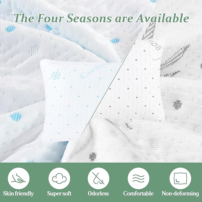 Cooling Body Pillow Firmer 3200g 100% Shredded Memory Foam Body Pillows for Adults Side Sleeper Pregnancy Full Body Pillow 20x54 inch Adjustable with Washable Cover