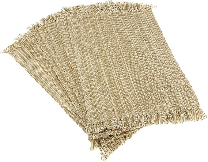 DII Variegated Tabletop Collection, Placemat Set3x19, Off-White, 6 Piece