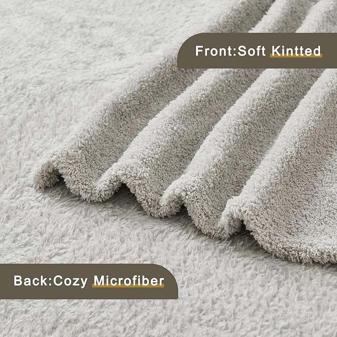 EMME Fluffy Soft Blanket Twin Size - 60"*80" Grey Soft Fluffy Warm Throw Blankets for Couch, Sofa, Chair, Bed, Camping, Picnic, Travel Lightweight Bed Blanket