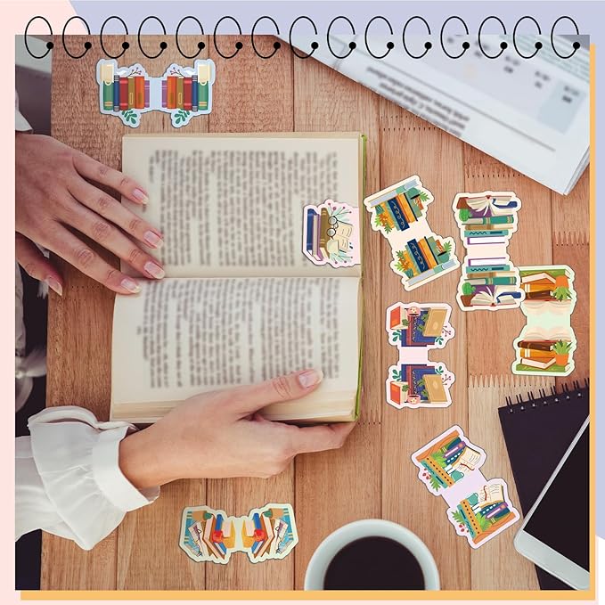 30 Pcs Bookish Magnetic Bookmarks Book Lover Gifts Cute Page Markers for Librarian Bookish Book Club Lover Gifts Markers Accessories