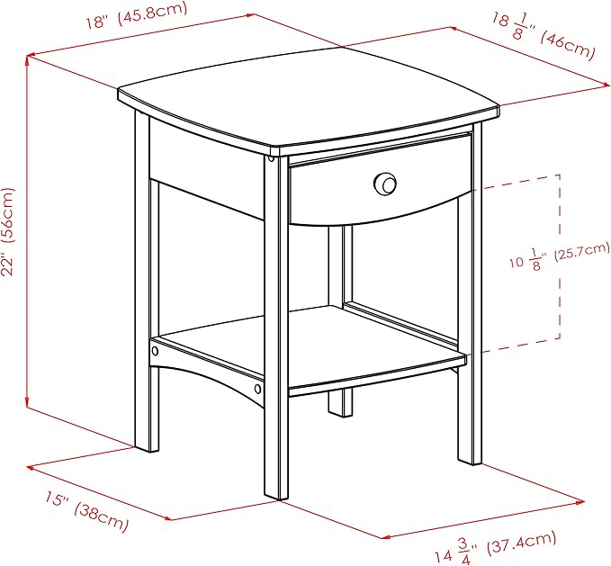Winsome Claire Accent Table, 18 in, Black