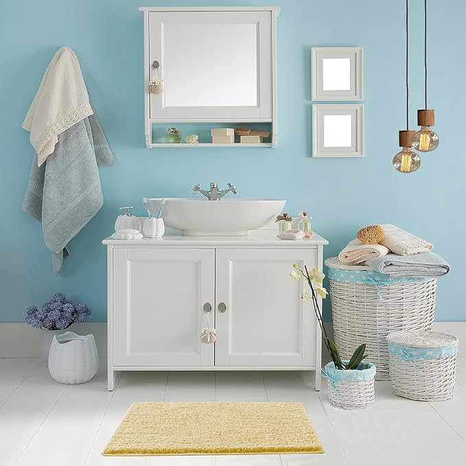 CozeCube Beige Bathroom Rug 59" x 24", Bath mats for Bathroom Non Slip, Ultra Soft Bath Rugs Washable, Plush Microfiber Area Rugs for Bedroom, Runner Rug