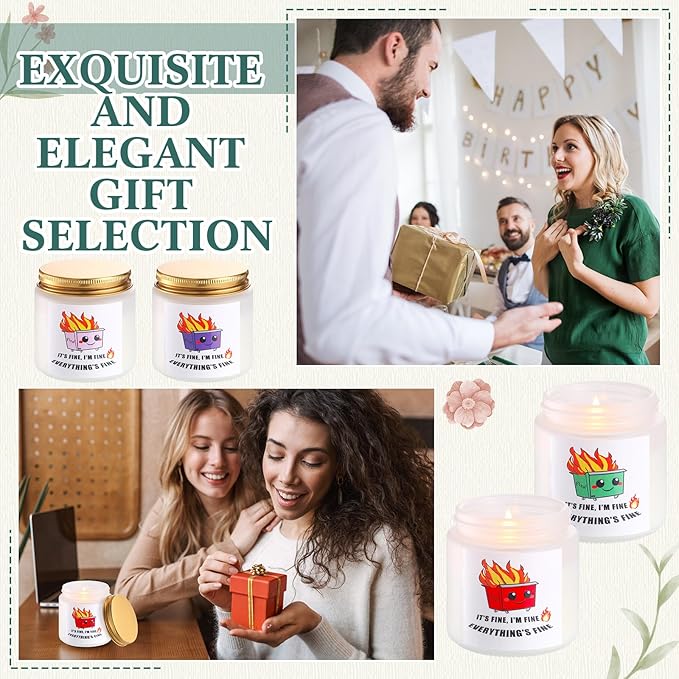 12 Pack Funny Farewell, Leaving, Goodbye, New Job Retirement Appreciation Gifts for Coworker Dumpster Fire Scented Aromatherapy Candles for Employee Friends 6 Fragrances Soy Wax Candles
