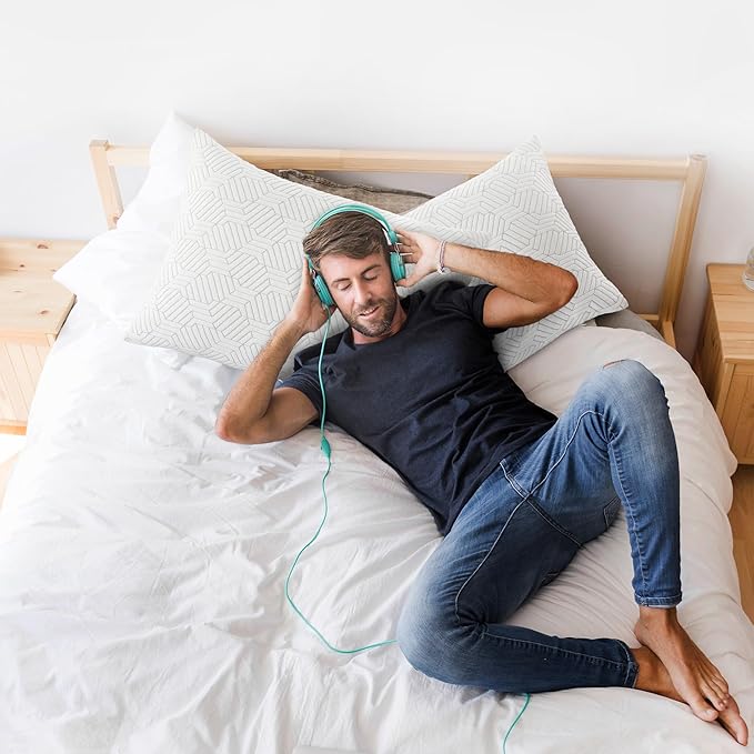 SLEEP ZONE Queen Size Shredded Memory Foam Bed Pillow for Sleeping, Removable Cooling Cover, Adjustable with 0.5Lb Extra Original Filling, (White, 20 x 30)