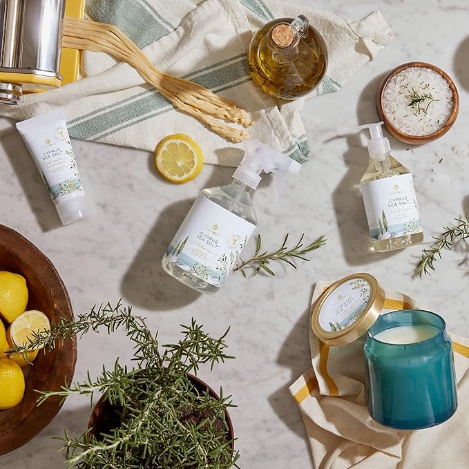 Thymes Cyprus Sea Salt Pura Oil Diffuser Refills – Bundle of 2 Pura Diffuser Refills – Pura Scents with Rosemary, Sage, Lemon & Jasmine – Use in Pura Scent Diffusers for Home (Pack of 2 Pura Refills)