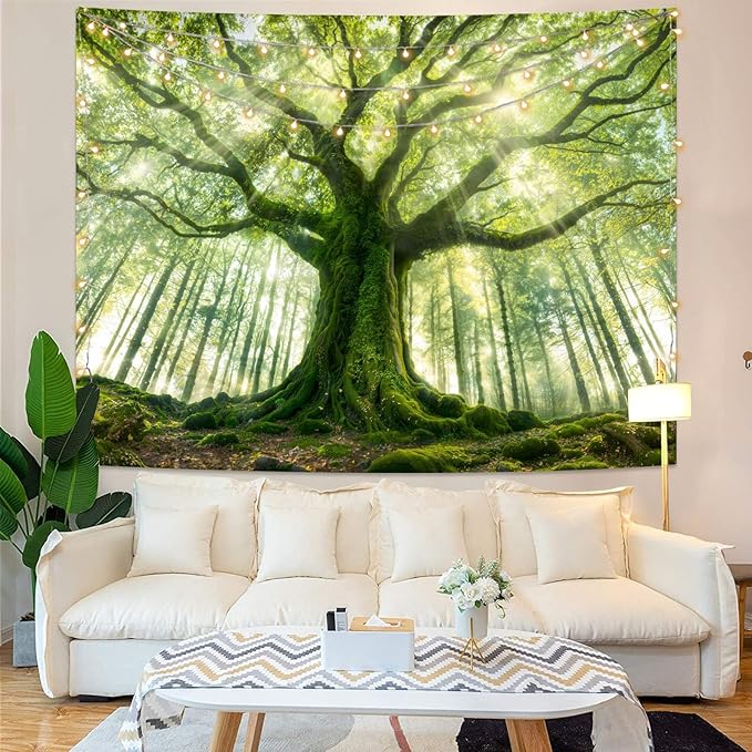Kanuyee Forest Tree Tapestry Majestic Tapestry Large Nature tapestries Wall Hanging for Bedroom and Living Room Tree 44×60 Inches