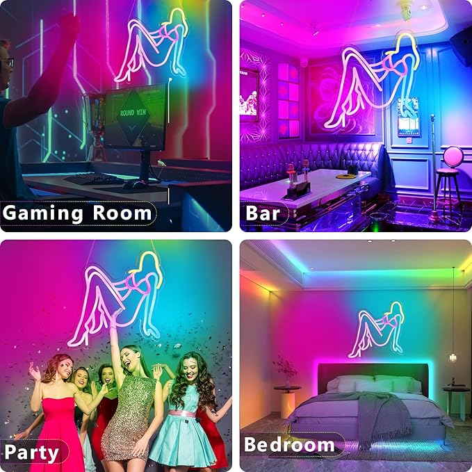 Golden Hair Beauty Neon Sign Neon Sign Led Neon Lights for Wall Decor Dimmable for Bedroom Led Sign USB Powered for Christmas Thanksgiving Birthday Party Girls Gifts
