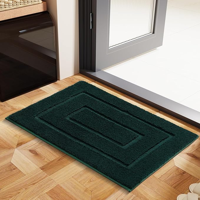 HOMORE Bathroom Runner Rug 24x36 Inch Bathroom Runner Rugs Non Slip Washable Bath Rug, Soft and Absorbent Bath Mat, Plush Bath Rugs and Mat for Shower Floor,Hunter Green