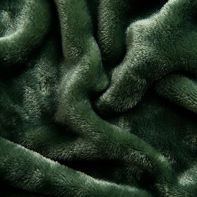 SOCHOW Flannel Fleece Blanket Throw Size, All Season Super Soft Cozy Blanket for Bed or Couch, Olive Green, 50x60 inches