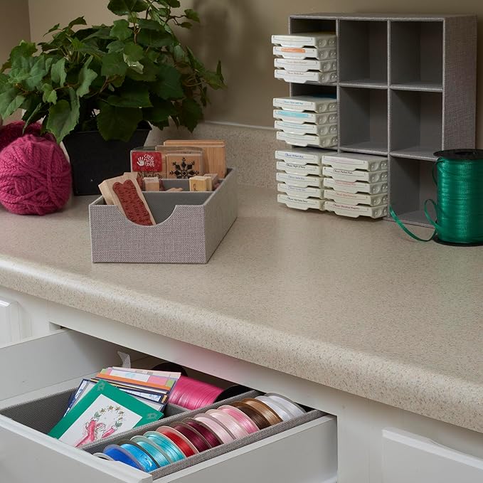 Household Essentials Grey 727-1 Deep 3 Section Drawer Organizer Box for Storage | 12 in x 6.13 in x 3.13