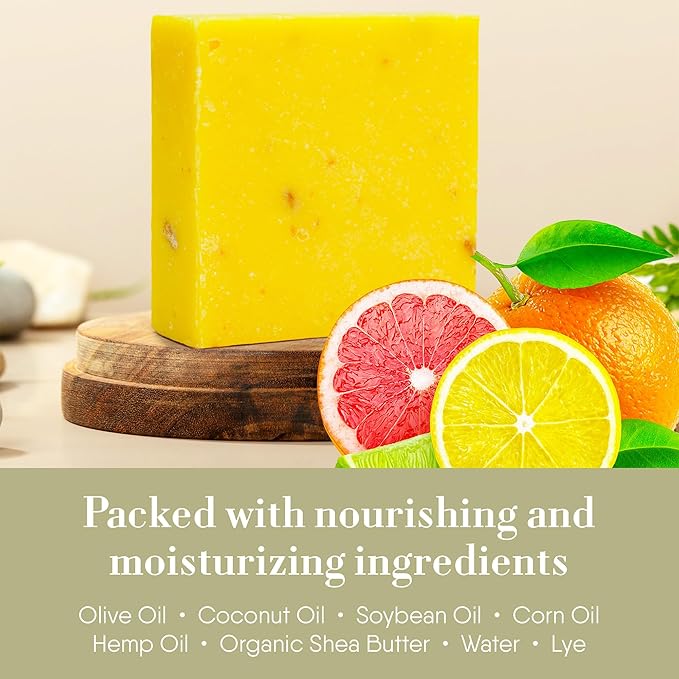 360Feel Island Citrus Soap - Handcrafted Castile Bar Soap with a Tropical Scent - Handmade with Essential Oils - Ideal Gift for Anniversaries, Weddings, and Holiday Stockings - Rich Lather - 5 Ounce