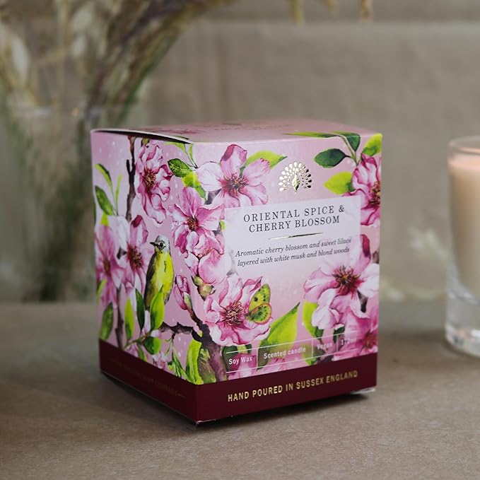 The English Soap Company, Oriental Spice and Cherry Blossom Soy Wax Candle, 170mls