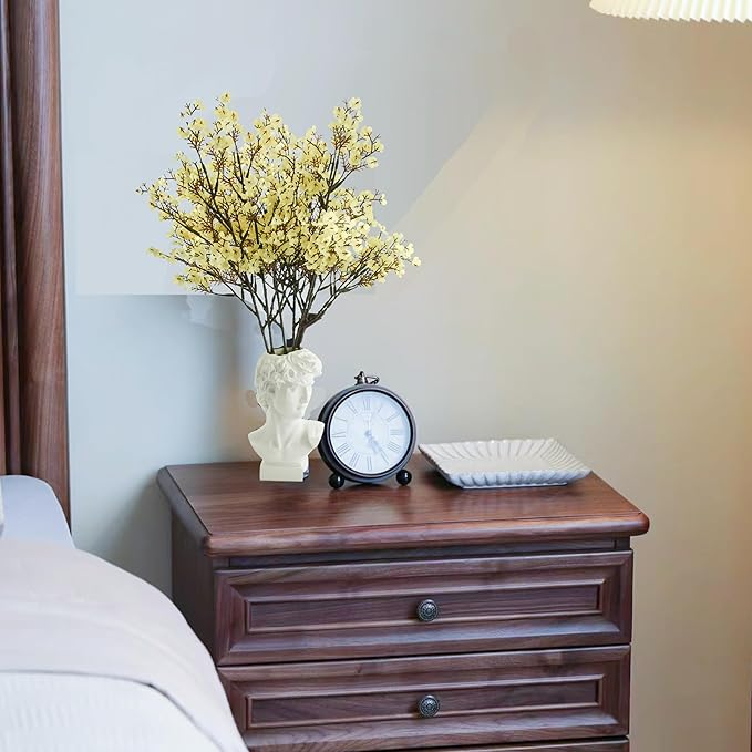 Mandy's Light Yellow Artificial Baby’s Breath Flowers 6 Bundles Silk Gypsophila with Bendable Stems for Fall Centerpiece Wedding Decor and Table Arrangements