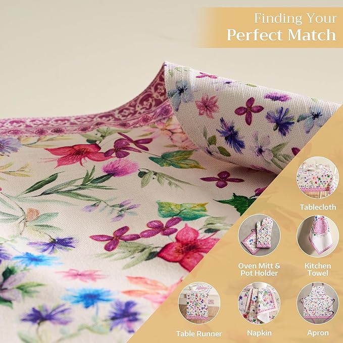 Maison d' Hermine Placemats Set of 4 100% Cotton Washable Cloth Place Mats, Reusable Table Mats for Kitchen Dining Decoration, Party, Wedding, Restaurant Spring/Summer (Chardon, 13" x 19")