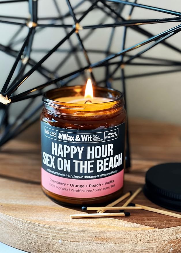 Wax & Wit Funny Soy Candle Gift for Women - Humorous, Aromatherapy Soy Wax Candle, Ideal for Housewarming, Coworker, Birthday – Cranberry, Orange, Peach - 9oz