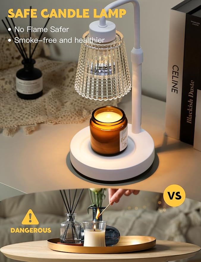 Candle Warmer Lamp with Timer Dimmable, Adjustable Height, House Warming Gifts New Home Room Decor, Birthday Gifts for Women Mom, from Daughter Wife Son