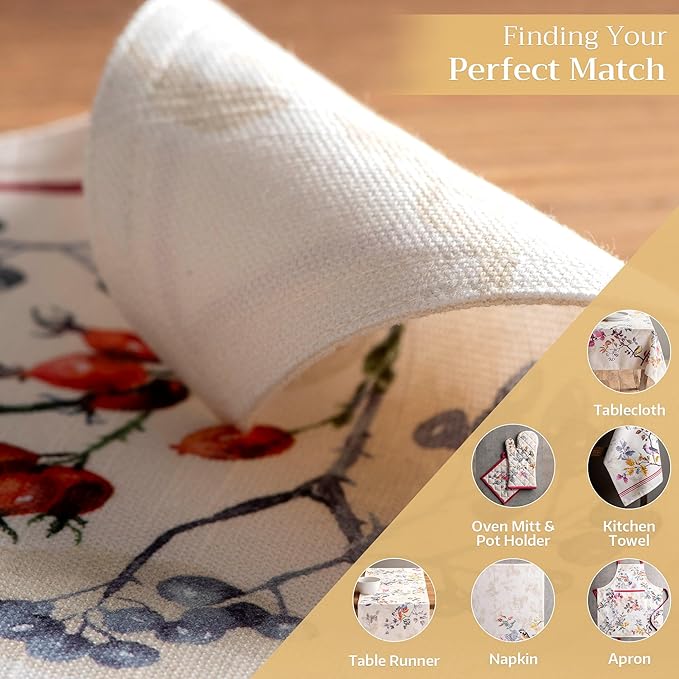 Maison d' Hermine Placemats Set of 4 100% Cotton Washable Cloth Place Mats, Reusable Table Mats for Kitchen Dining Decoration, Party, Wedding, Restaurant (Equinoxe - Beige, 13" x 19")