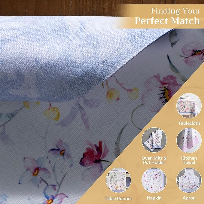 Maison d' Hermine Placemats Set of 4 100% Cotton Washable Cloth Place Mats, Reusable Table Mats for Kitchen Dining Decoration, Party, Wedding, Restaurant Spring/Summer (Summer Floral, 13" x 19")