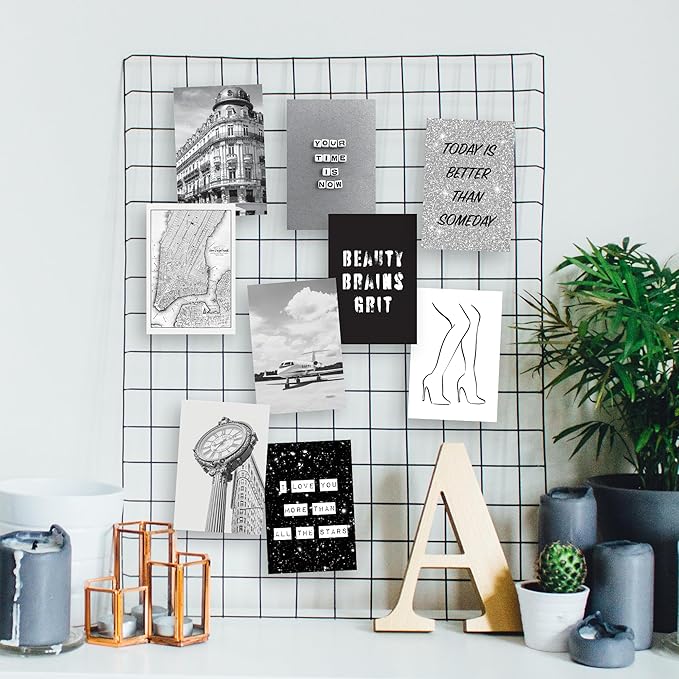 Artivo Black White Aesthetic Picture for Wall Collage 50 set 4x6, City Chic Wall Decor for Teen Girls, Aesthetic Posters, Black Collage Pictures, College Dorm Room Decor, Photo Collection