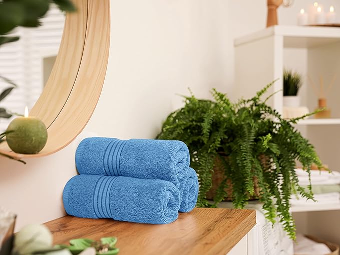 Utopia Towels 6 Piece Premium Hand Towels Set, 16 by 28 inches, 100% Ring Spun Cotton, Lightweight and Highly Absorbent Towels for Bathroom, Travel, Camp, Hotel, and Spa, Electric Blue