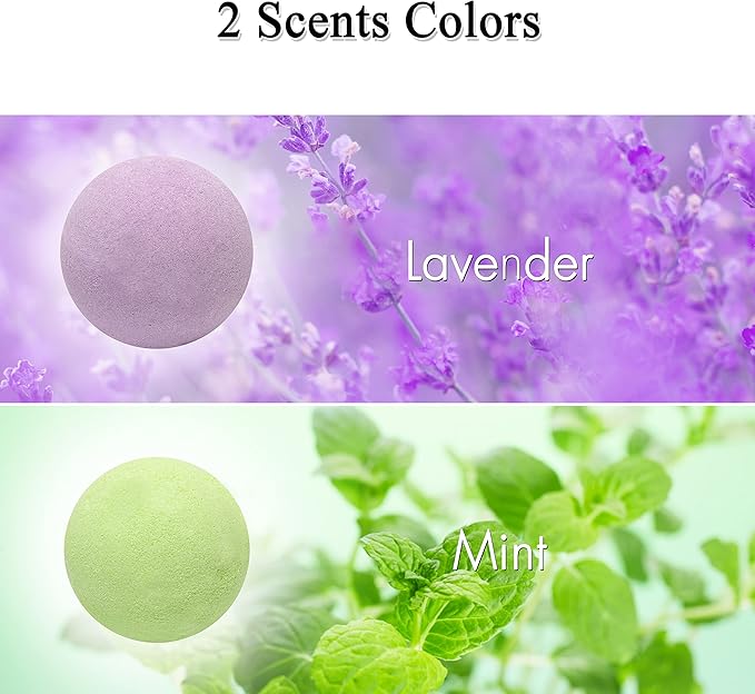 Hemp Bath Bombs by Schone Body, 2 Relaxing Scents of Refreshing Mint and Hemp Oil and Soothing Lavender and Hemp Oil. Made with Pure Essential Oil Vegan Set (Large 12 Pack, Bath Bombs), Green