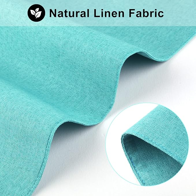 Cloth Placemats Set of 6, Cotton Linen Blend Machine Washable Durable Linen Table Mats, Heat Resistant Placemats Wrinkle Free Place Mats for Dining Table, Easy to Clean (Teal, 6)