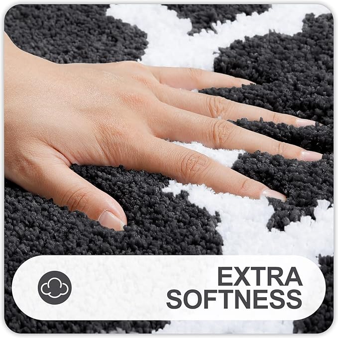 OLANLY Bathroom Rugs 71x24, Soft and Absorbent Microfiber Bath Rugs, Non-Slip Shaggy Shower Carpet, Machine Wash Dry, Bath Mats for Bathroom Floor, Tub and Shower, Dark Grey