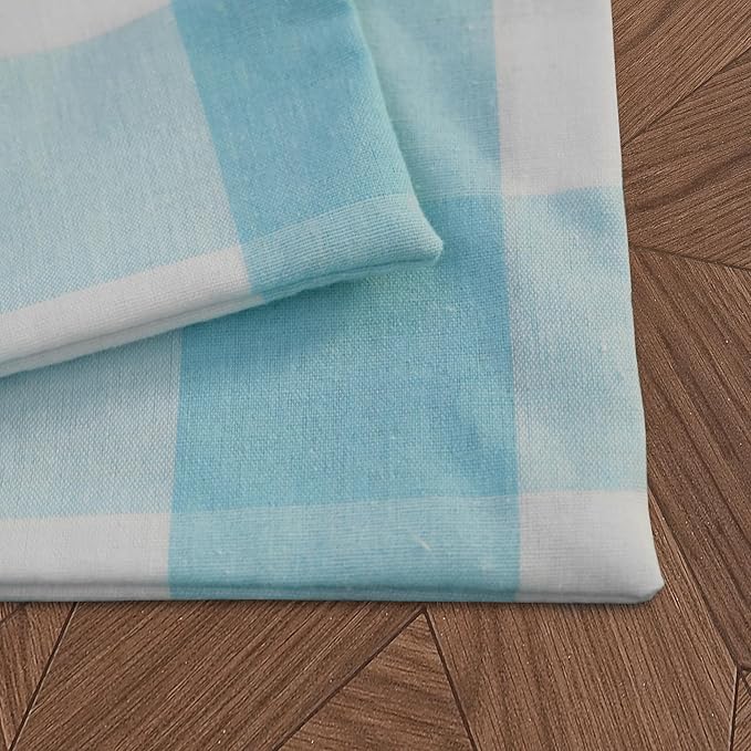 Sky Blue & White 2 Side Cotton Buffalo Check Placemats Set of 4 Heat Resistant Dining Table Place Mats for Kitchen Table, 12 x 18 inches