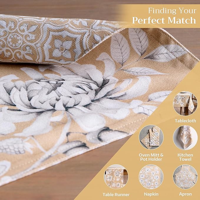Maison d' Hermine Placemats Set of 4 100% Cotton Washable Cloth Place Mats, Reusable Table Mats for Kitchen Dining Decoration, Party, Wedding, Restaurant (Pretty Autumn, 13" x 19")