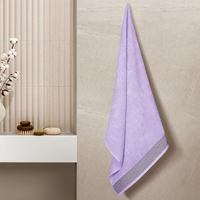 Belizzi Home Ultra Soft 4 Pack Oversized Bath Towel Set 27x54 inches, 100% Cotton Bath Towels, Highly Absorbant Compact Quickdry & Lightweight Towel, Ideal for Gym Travel Camp Pool - Purple