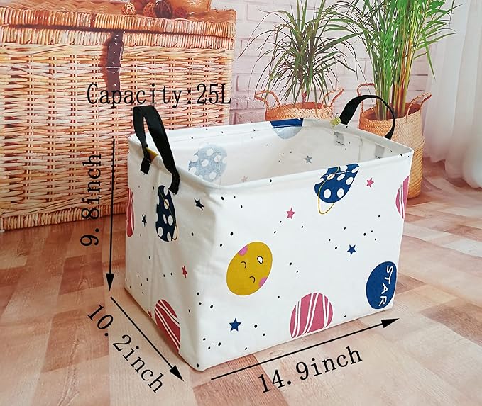 Rec Toy Box Chest Kids Hamper Storage Basket Collapsible Organizer Bin Gift Baskets for Home/Dorm/Kitchen/Pet/Office/Closet/Shelf