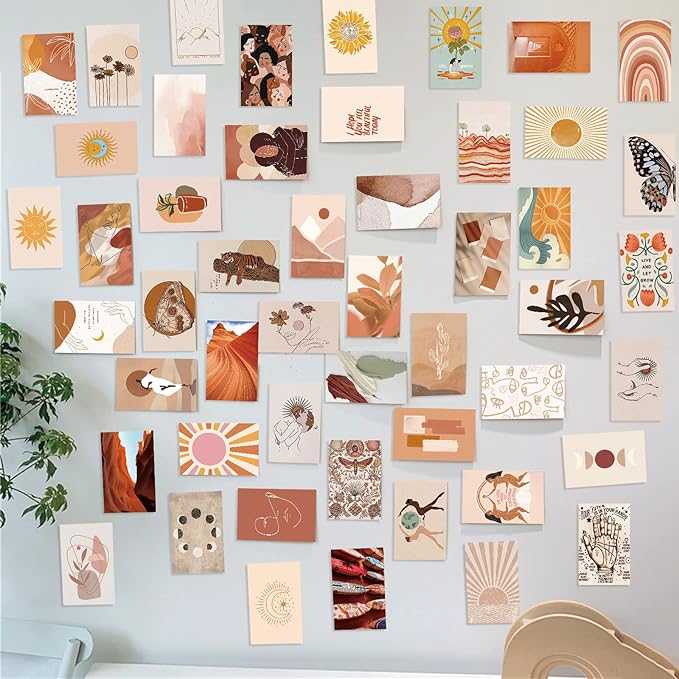 LA MAISON COZY Wall Collage Kit, Teen Posters Art Print, 50PCS 4x6'' Vintage Wall Decor Gift for Teen Girls' Dorm Room