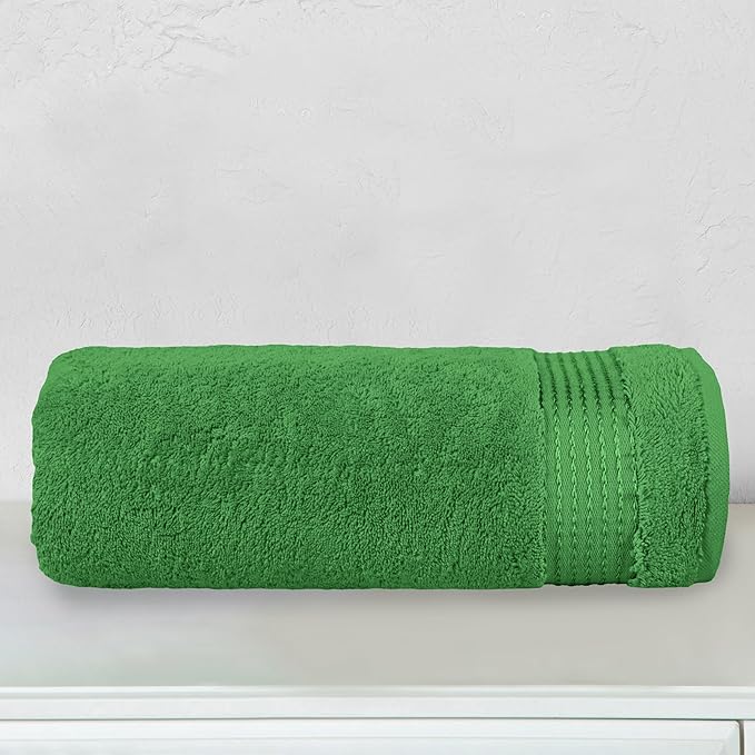Elegant Comfort Premium Turkish Cotton 1 Piece Jumbo Bath Towel - 35 x 70 inch, Luxurious Hotel Spa Quality 100% Turkish Cotton Large Bath Towel - Highly Absorbent - Soft Bathroom Towel, Emerald Green