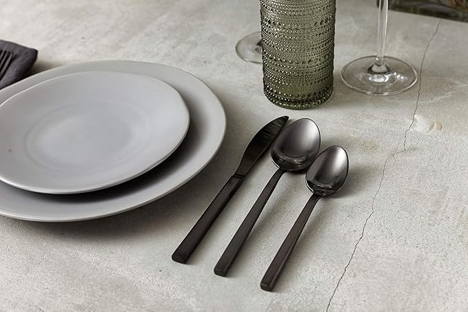 Fortessa Vitraluxe Dinnerware Heirloom Matte Finish Salad Plate 8-Inch, Smoke, Set of 4