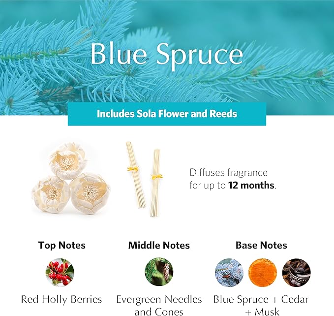 Agraria AirEssence Flower and Reed Diffuser Set, 7.4 oz, Handcrafted Sola Flower Botanical Scent Diffuser for Home, Scented Oil Gift Set