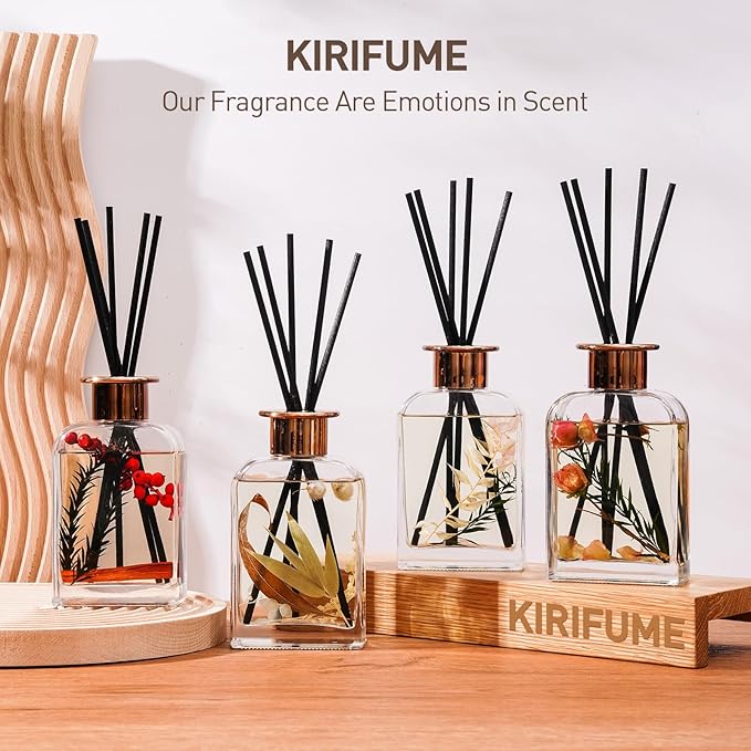 White Peach Oolong Tea Botanical Essential Oil Reed Diffuser Set/6.7oz/Fresh Bamboo, Eucalyptus/Decorative Air Freshener/Home, Office, Room Décor/Aromatherapy Gift/Scentsy Home Fragrance