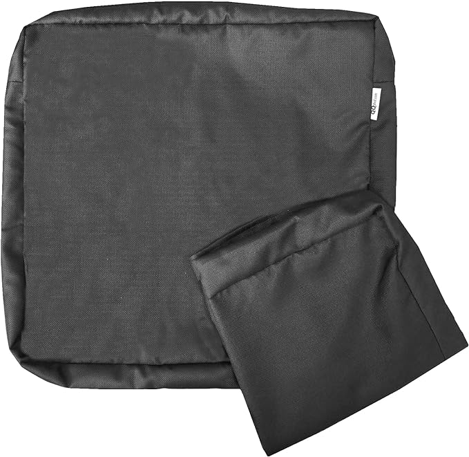 2 Pack 25X25X5 Inch Outdoor Water-Resistant Cushion Pillow Replacement Covers Only with Zipper for Patio Furniture, Sofa, Loveseat, Deep Seat Chair in Space Gray Color