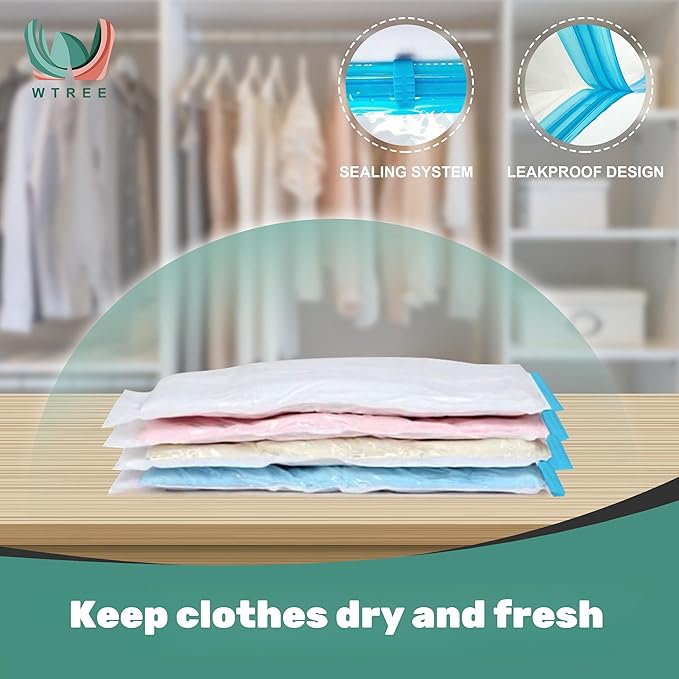 Vacuum Storage Bags, Space Saver Bags, Vacuum Sealed Bags for Comforters, Blankets, Clothes Storage, Hand Pump Included, 10-Jumbo