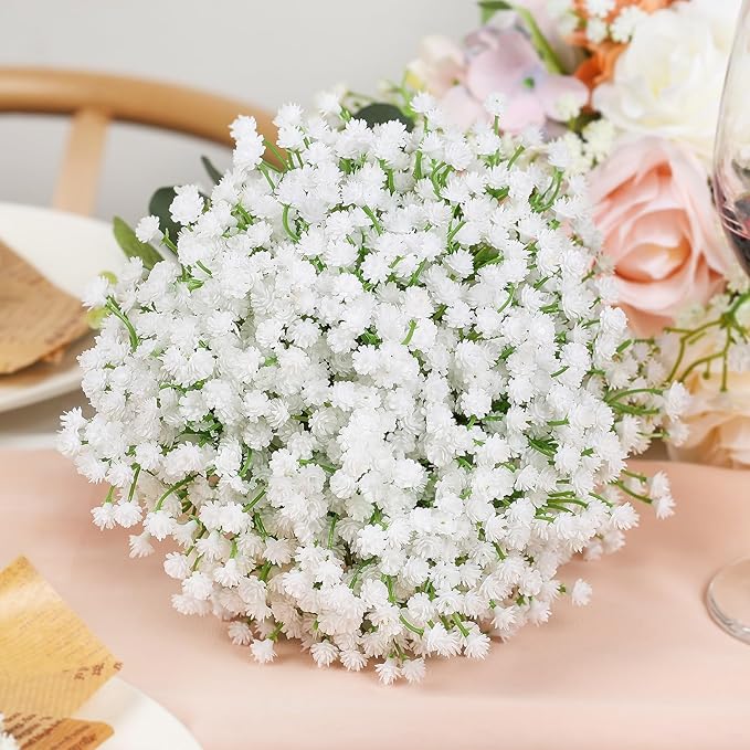 DEEMEI Babys Breath Artificial Flowers 10Pcs 30 Branches Fake Babys Breath Flowers Artificial Bulk Gypsophila Bouquets Real Touch Faux Flowers for Wedding Floral Arrangement Party Home Decor