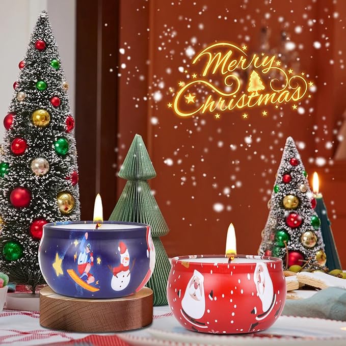 Christmas Gifts Set, 8 Pack Christmas Scented Candles Set, Bulk Stocking Stuffers for Coworkers Adults Women, Small Aromatherapy Candles Gift Baskets for Birthday Christmas Decoration Holiday Gift