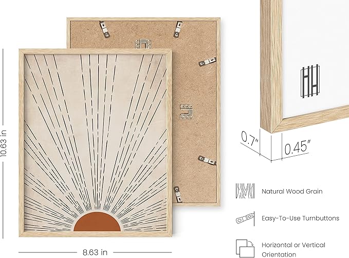 HAUS AND HUES Boho Prints Neutral Wall Art - Set of 6 Boho Mid Century Modern Wall Art, Aesthetic Prints for Wall Decor and Mid-Century Modern Artwork (Beige Frame, 8x10)