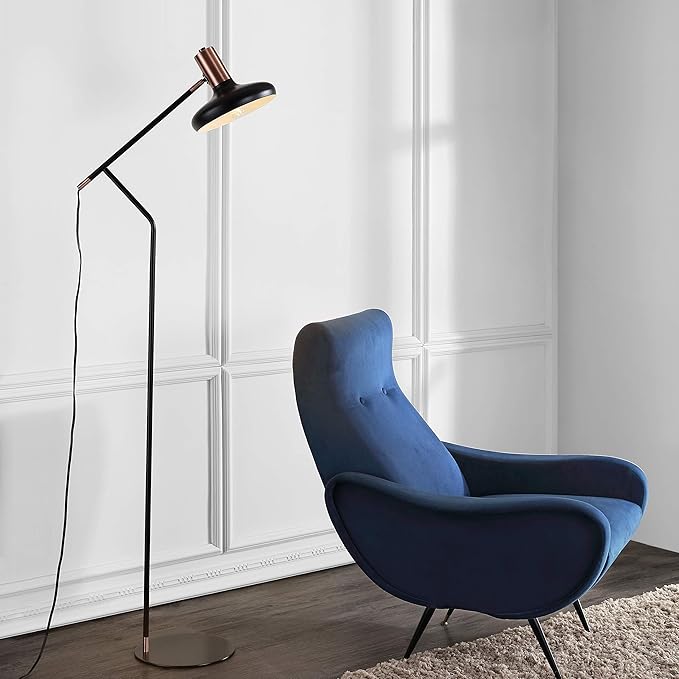 SAFAVIEH FLL4043A Lighting Collection Amia Copper and Black 66-inch Floor Lamp, H