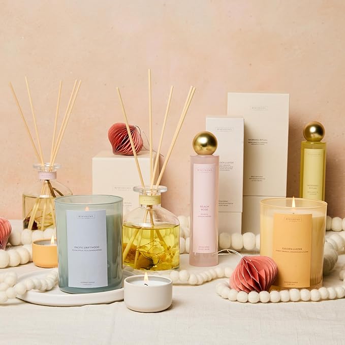 Benevolence LA Reed Diffuser, Orange, Cedarwood & Clove Scent Diffuser for Home with Oil Diffuser Sticks | Sun Kissed Collection Diffusers for Home