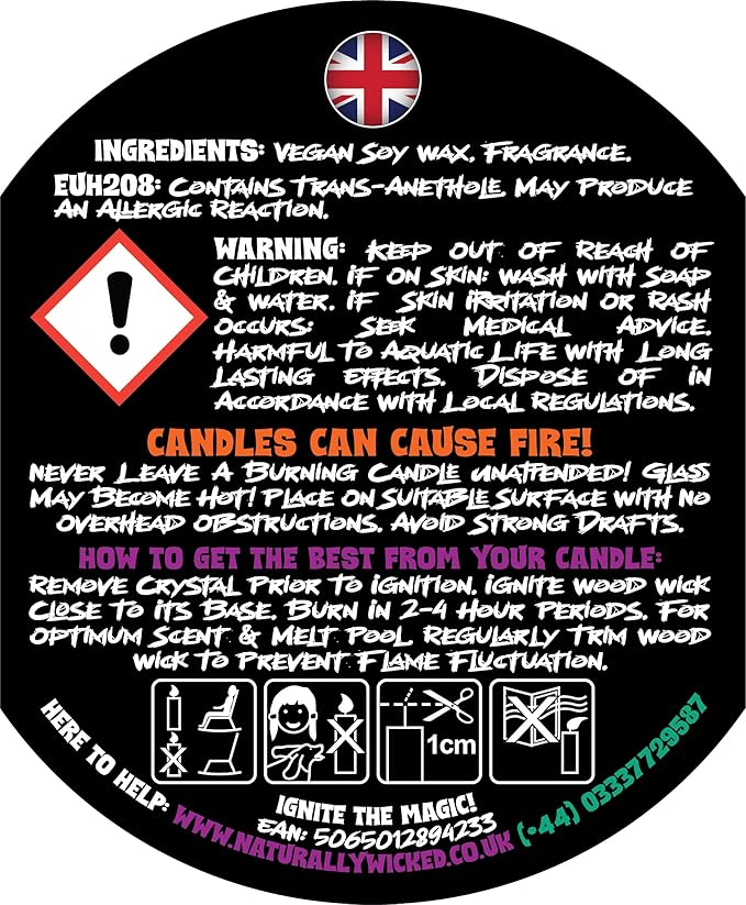 Naturally Wicked Voodoo Protection Candle Set - Inc. Voodoo Doll, Crystal, Wood Wick, Valiant Liquorice Scent & Gift Box