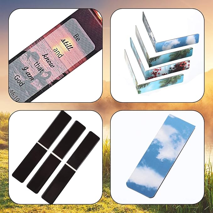 32 Pieces Magnetic Bookmarks Inspirational Magnetic Page Markers Nature Scenery Magnet Page Clips Bookmarks for Students Teachers School Home Office Supplies