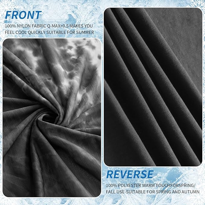 Guohaoi Cooling Blanket (90"x108"King Size) for HotSleepers,Decortive Tie Dye,Absorbs Heat to Keep Body Cool for Night Sweats,Arc-Chill Q-Max >0.5Cool Fiber,Keep Cool,All-Season.