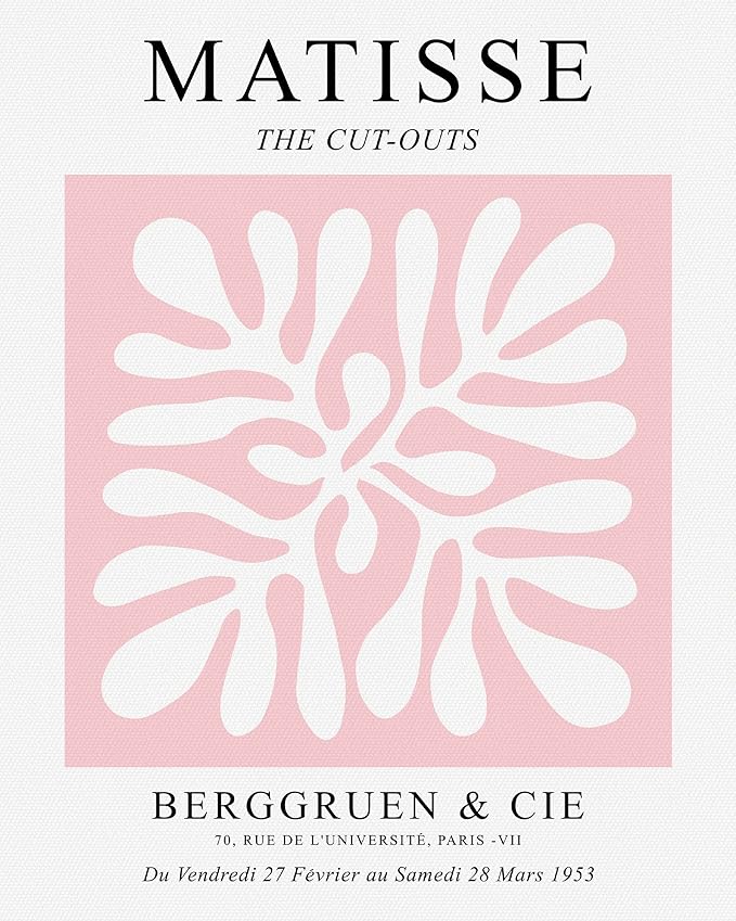HesenDot Matisse Art wall Décor Set of 3,Unframed Blush & Salmon Pink wall art,Truly Quality Canvas Prints for 11x14in,Art poster decoration for kitchen, bathroom,living room,bedroom