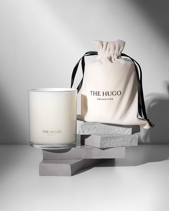 Scented Candles - Luxury Essential Oil Soy Wax Candles - Approx. 50 Hour Burn time - Rose and Dark Amber - 10.6 Oz Glass Jar Candle